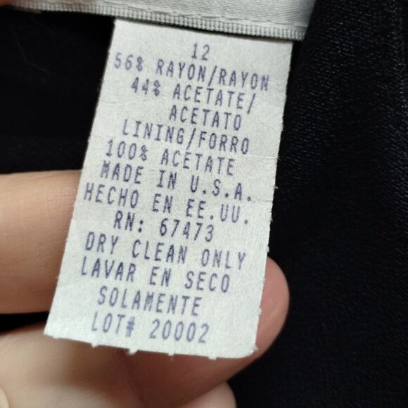 Vintage Julian Taylor Size 12 Black Color Block Shoulder Pads Structured Dress - Picture 7 of 7